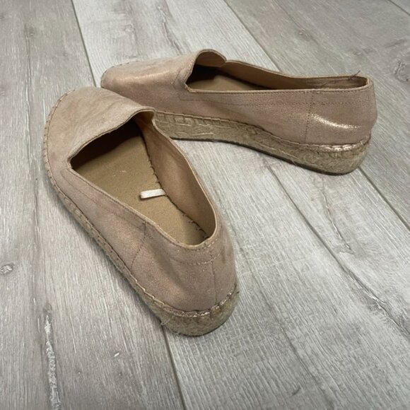GAP Metallic Rose Gold Espadrille Slip-On Flats – Size 7 - Picture 4 of 8